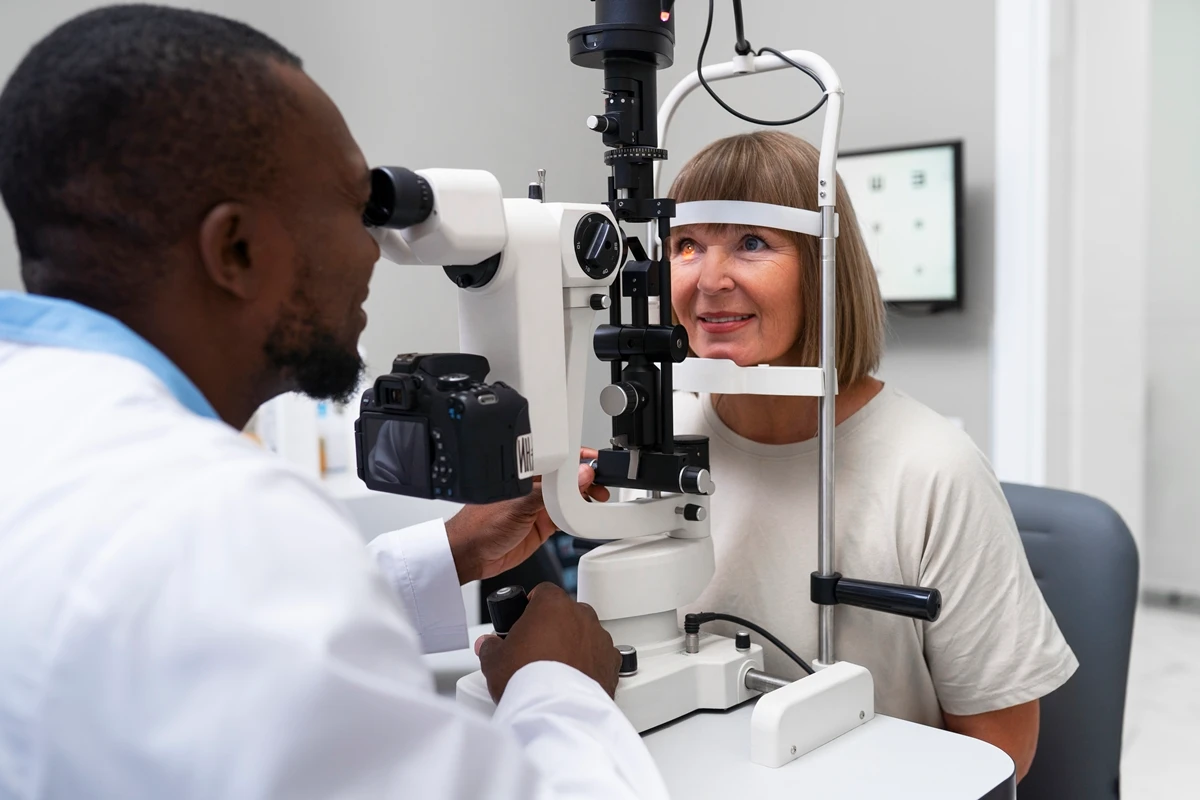 1 de 1 consultório médico e paciente no oftalmologista. Metrópoles - Foto: Freepik