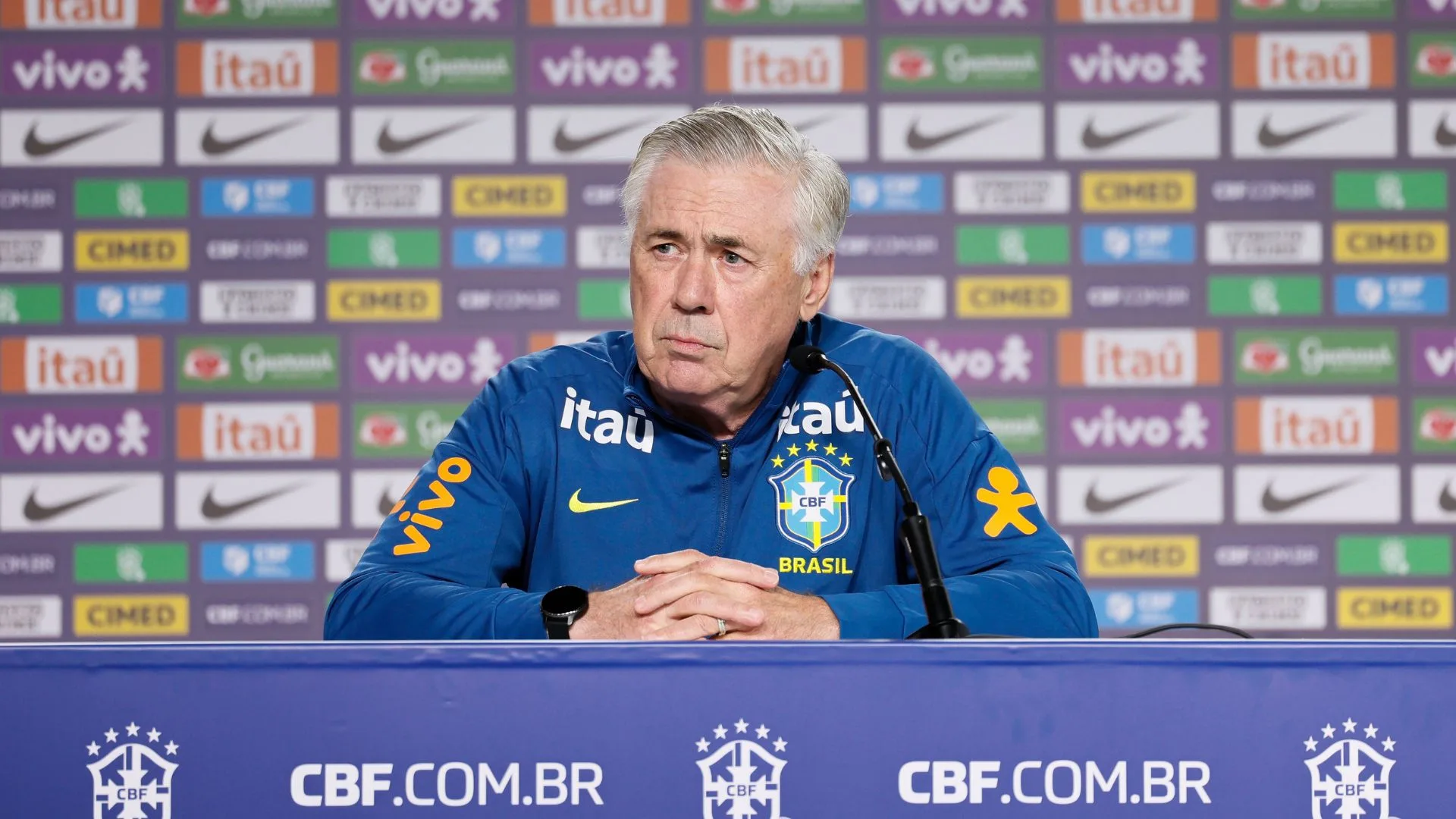 Ancelotti define pré-lista da Seleção para a Copa com Neymar.| Foto: Rafael Ribeiro/CBF/Divulg...