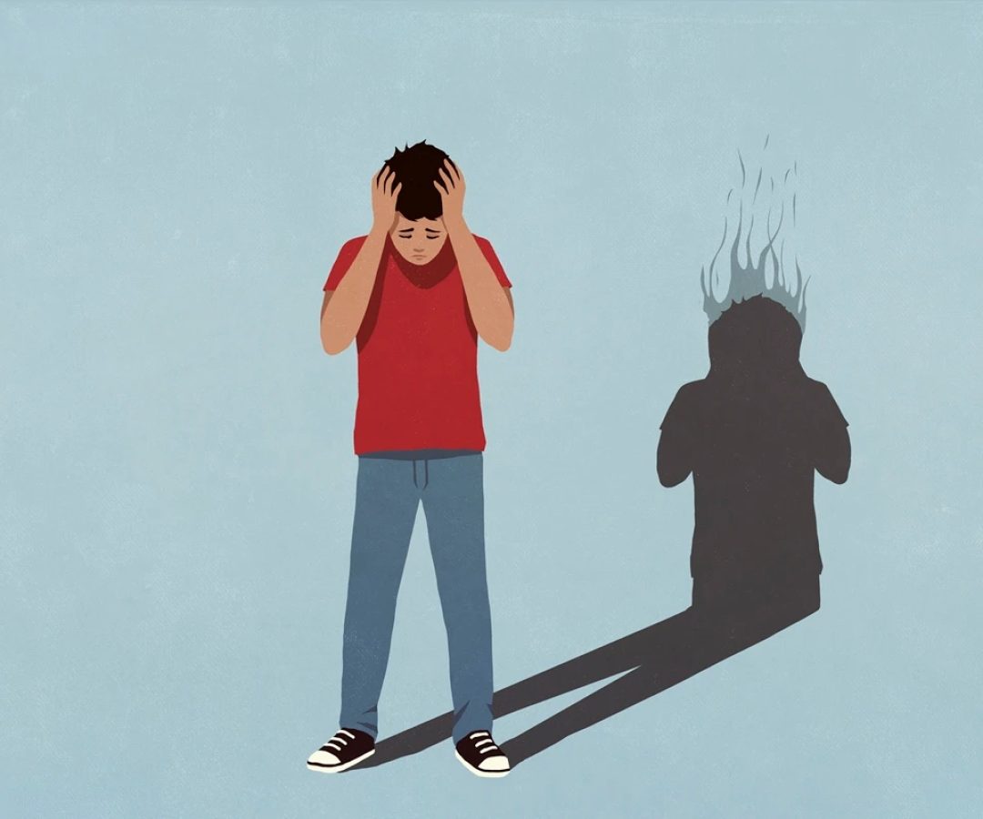 1 de 1 Ilustração colorida mostra menino com transtorno mental - Metrópoles - Foto: Malte Muel...