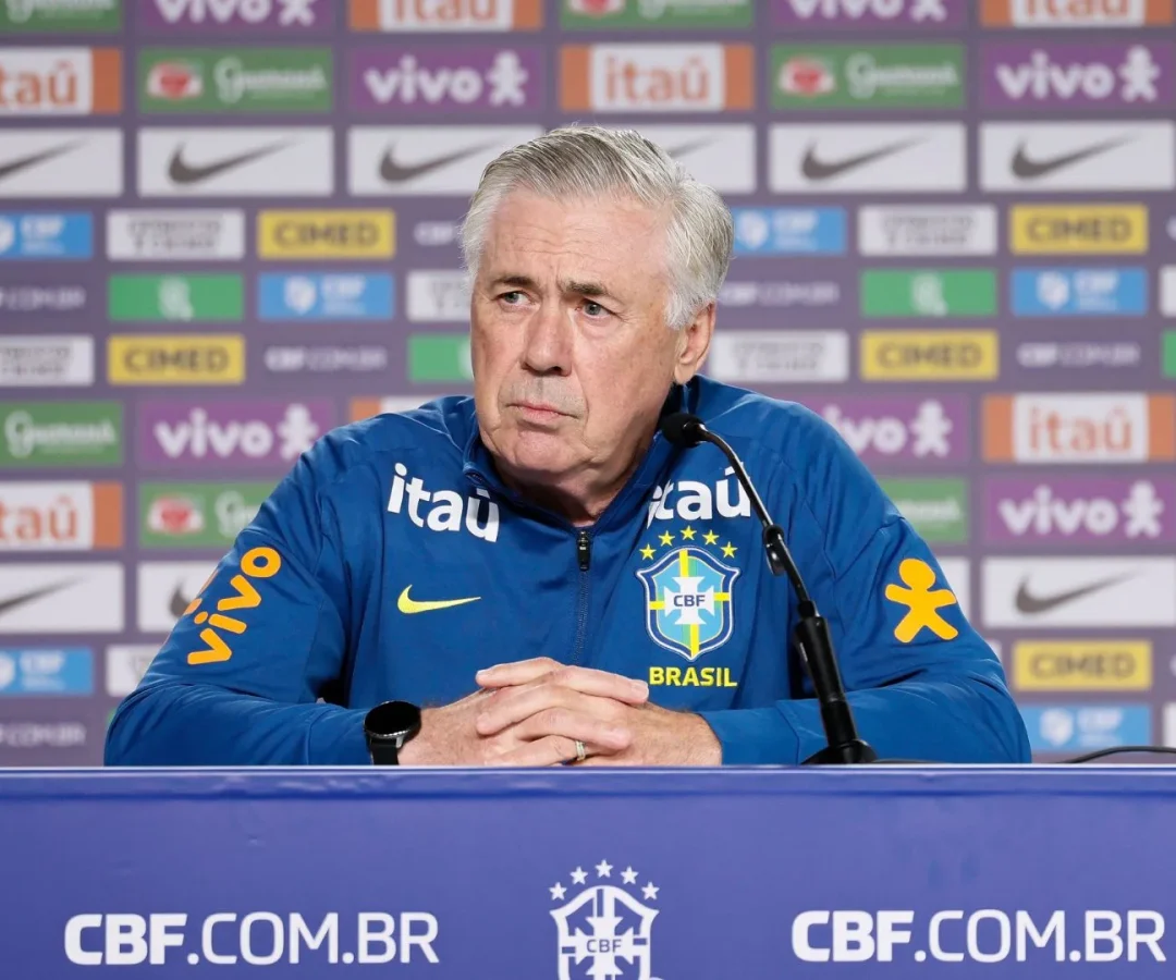Ancelotti define pré-lista da Seleção para a Copa com Neymar.| Foto: Rafael Ribeiro/CBF/Divulg...