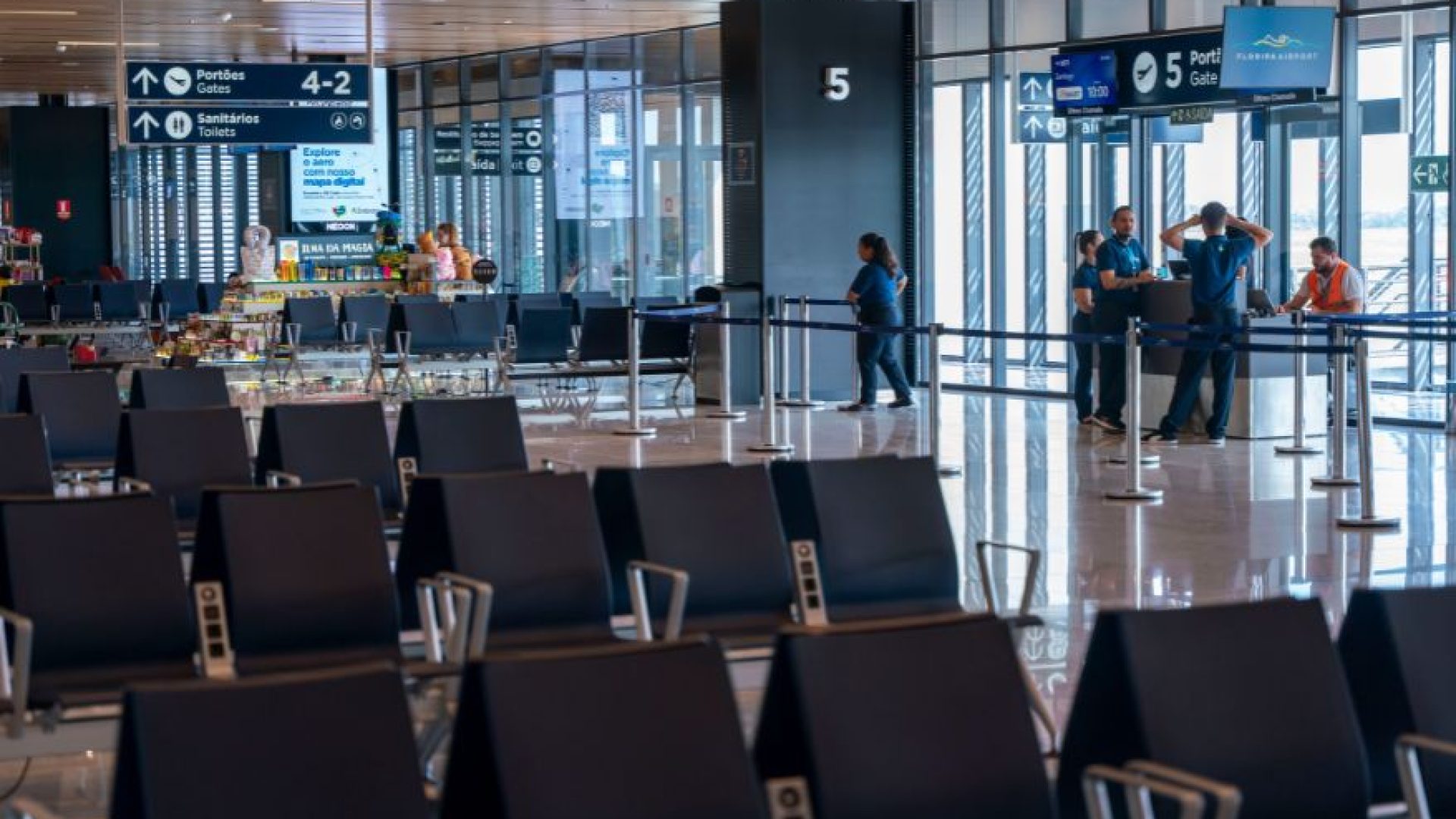 Sala de embarque internacional do Aeroporto de FlorianÃ³polis terÃ¡ ampliaÃ§Ãµes para ate...