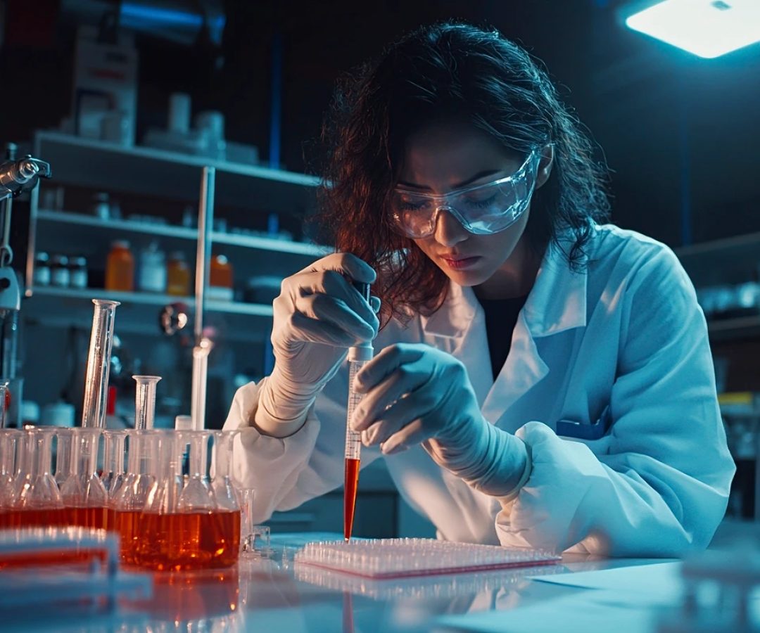 1 de 1 Foto colorida de cientista em laboratório - Saiba quais são os tipos de estudo científi...
