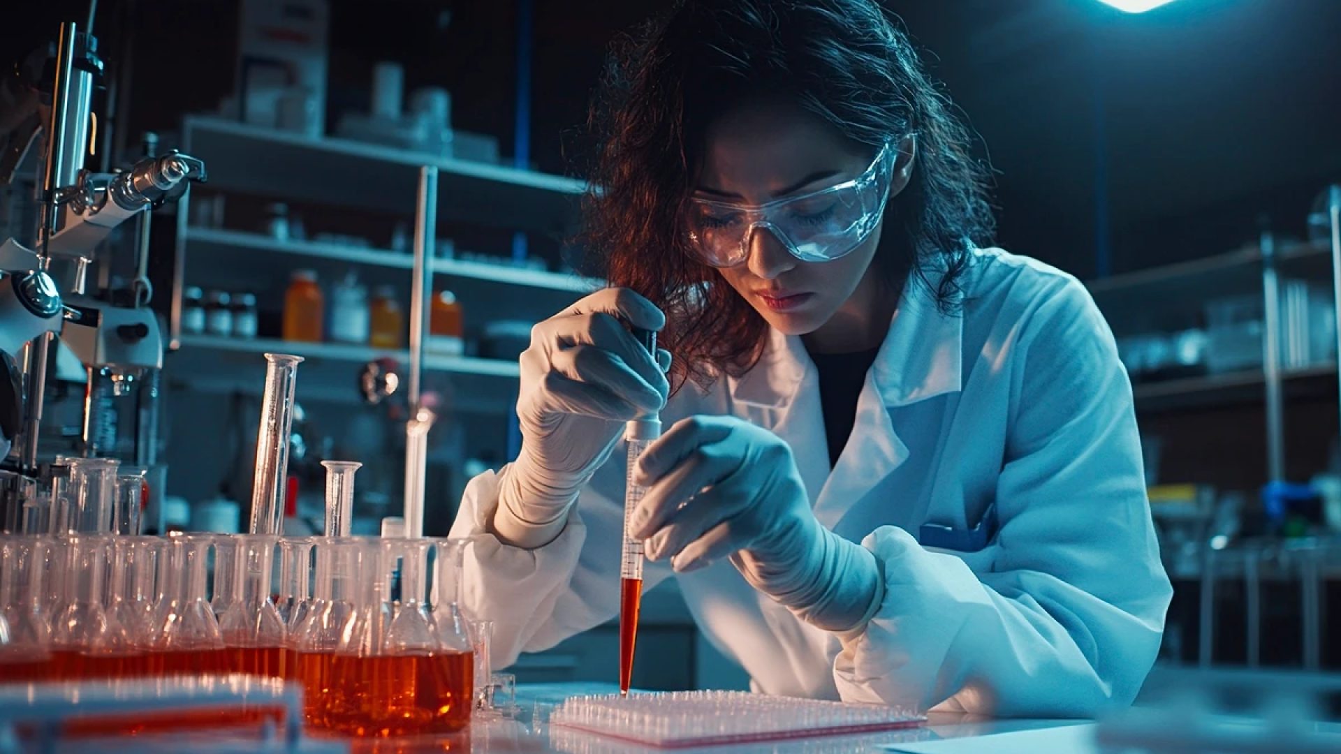 1 de 1 Foto colorida de cientista em laboratório - Saiba quais são os tipos de estudo científi...