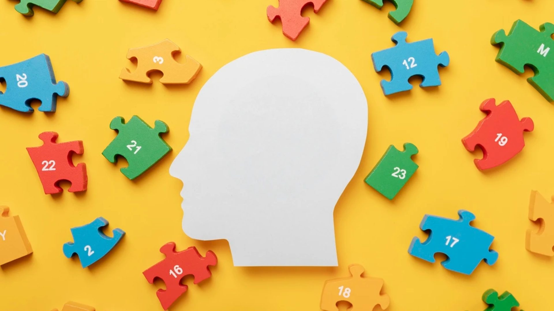 1 de 1 Ilustração de cabeça com peças de quebra-cabeça ao redor - Psiquiatras explicam os pr...