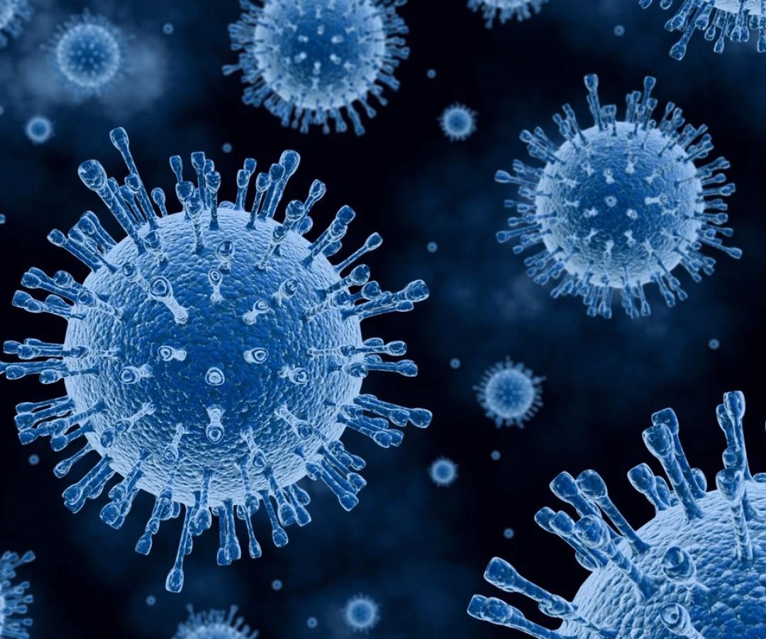 1 de 1 Ilustração em 3D de víurus da gripe - Casos graves de infecções respiratórias cresce...